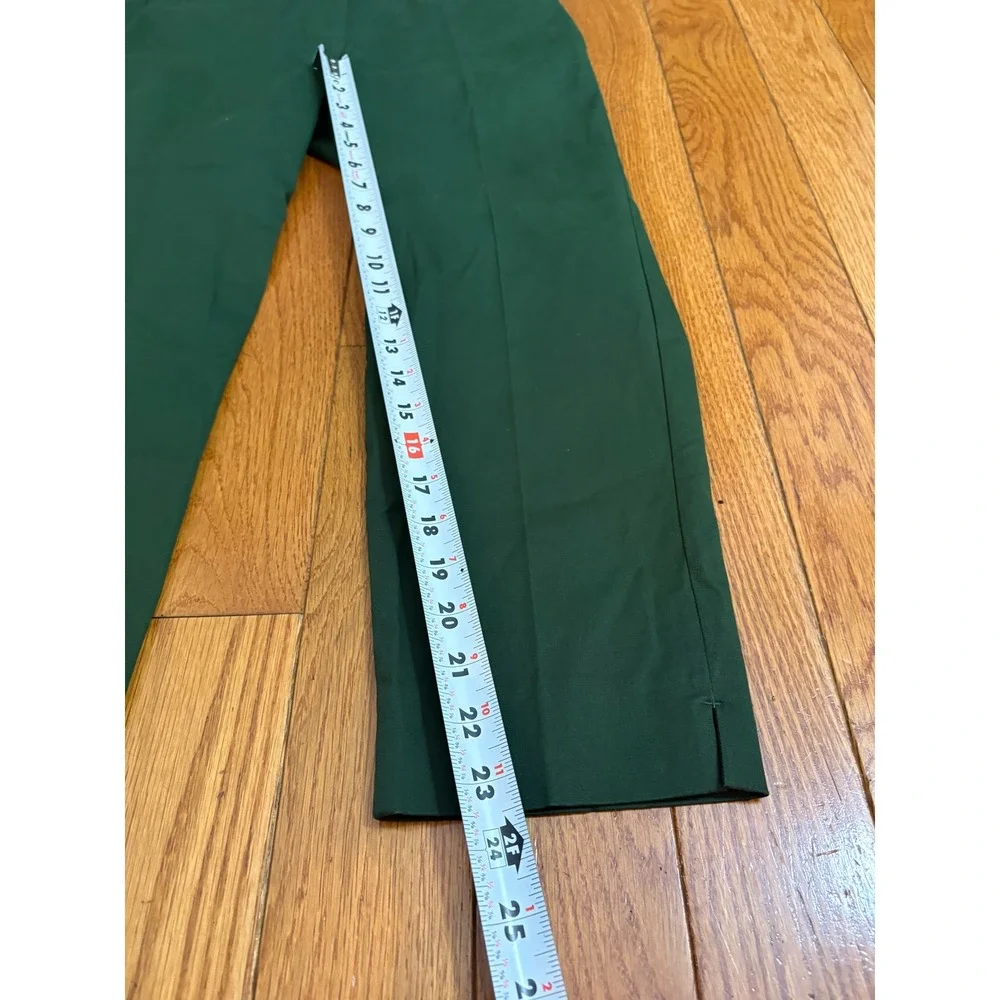 Ann Taylor Curvy Ankle Pants Forest Green 2P Petite Stretch Cotton 38747571 $115
